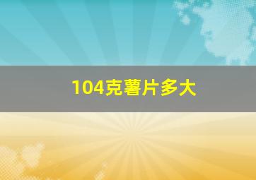 104克薯片多大