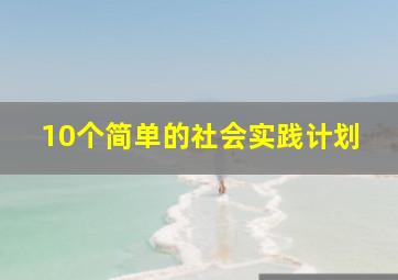 10个简单的社会实践计划