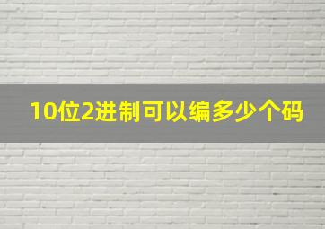 10位2进制可以编多少个码