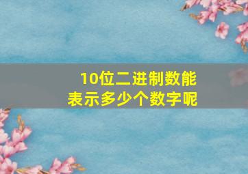 10位二进制数能表示多少个数字呢