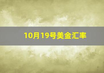 10月19号美金汇率