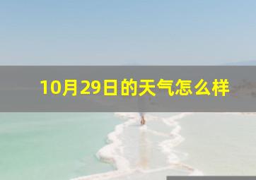 10月29日的天气怎么样