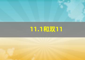 11.1和双11