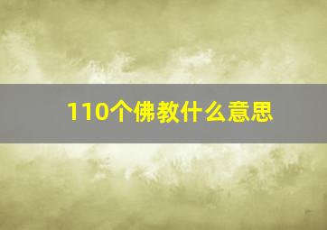 110个佛教什么意思