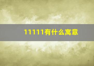 11111有什么寓意