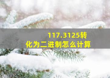 117.3125转化为二进制怎么计算