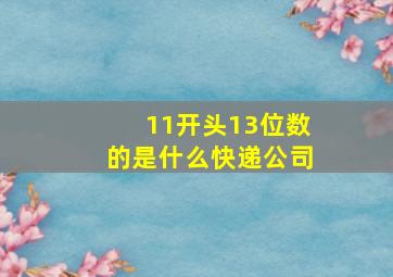 11开头13位数的是什么快递公司