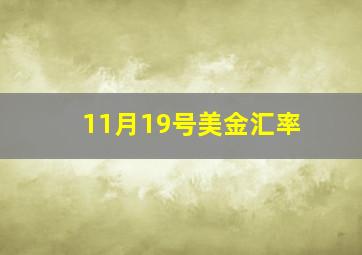 11月19号美金汇率