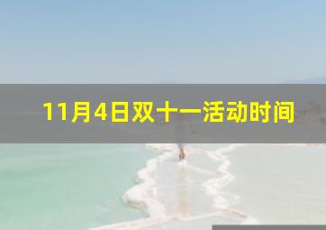 11月4日双十一活动时间