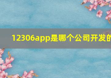 12306app是哪个公司开发的