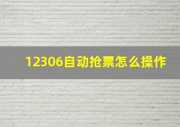 12306自动抢票怎么操作