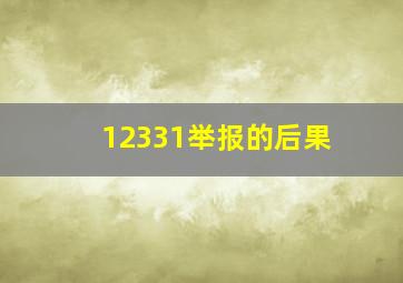 12331举报的后果