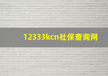 12333kcn社保查询网