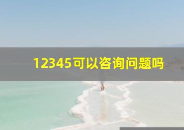 12345可以咨询问题吗