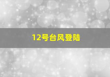 12号台风登陆