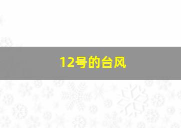 12号的台风