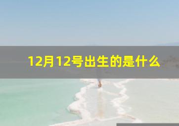 12月12号出生的是什么