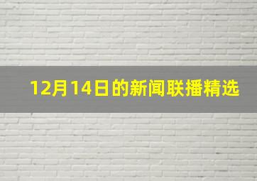 12月14日的新闻联播精选