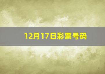 12月17日彩票号码