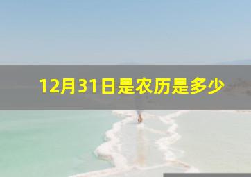 12月31日是农历是多少