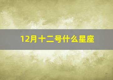 12月十二号什么星座