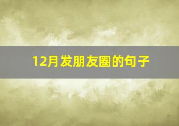 12月发朋友圈的句子