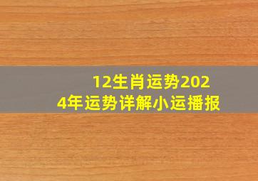 12生肖运势2024年运势详解小运播报