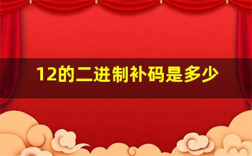 12的二进制补码是多少