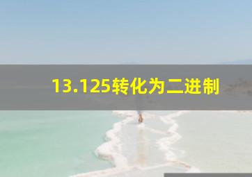 13.125转化为二进制