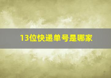 13位快递单号是哪家