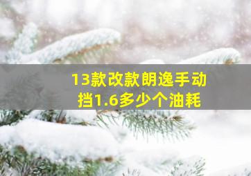 13款改款朗逸手动挡1.6多少个油耗