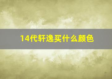 14代轩逸买什么颜色