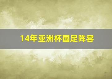 14年亚洲杯国足阵容