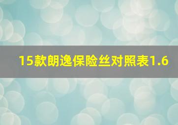 15款朗逸保险丝对照表1.6