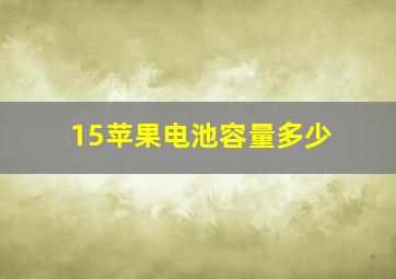 15苹果电池容量多少