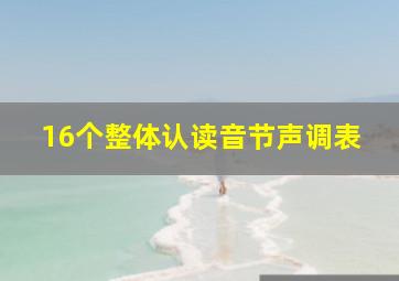 16个整体认读音节声调表