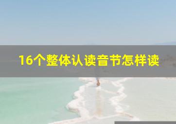 16个整体认读音节怎样读