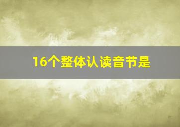 16个整体认读音节是