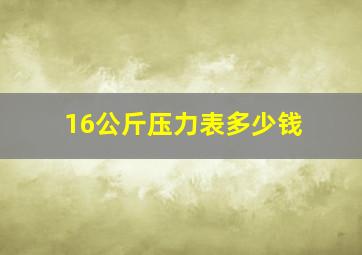 16公斤压力表多少钱