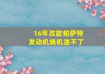 16年改款帕萨特发动机烧机油不了