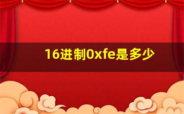 16进制0xfe是多少