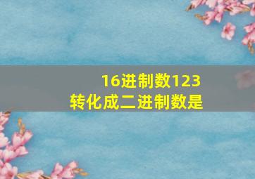 16进制数123转化成二进制数是