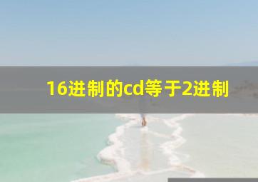 16进制的cd等于2进制