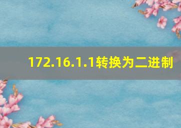 172.16.1.1转换为二进制