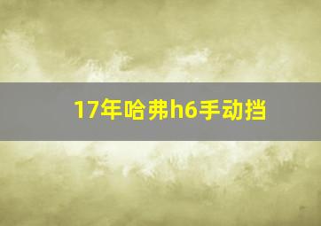 17年哈弗h6手动挡