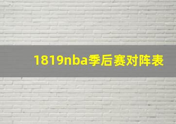 1819nba季后赛对阵表