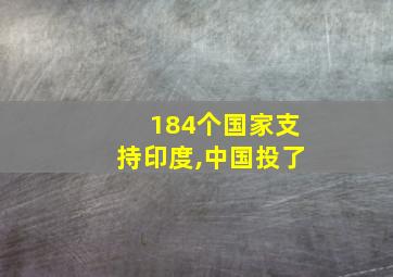 184个国家支持印度,中国投了