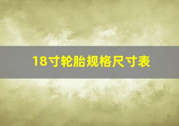 18寸轮胎规格尺寸表