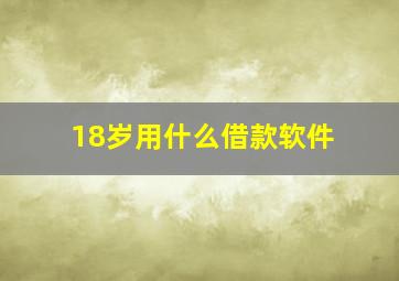 18岁用什么借款软件