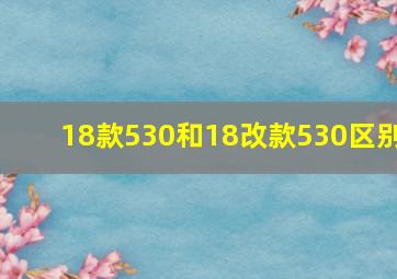 18款530和18改款530区别